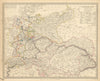 GERMANY. General Map. Hungary. Population table. SDUK 1844 old antique