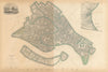 VENICE VENEZIA VENEDIG. Antique town city map plan. Environs. LARGE. SDUK 1844