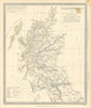 ANCIENT BRITAIN.Caledonia-Scotland.Roman road town names.Ptolemy.SDUK 1844 map