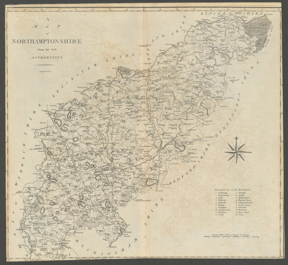 "A map of Northamptonshire from the best authorities". County map. CARY 1789