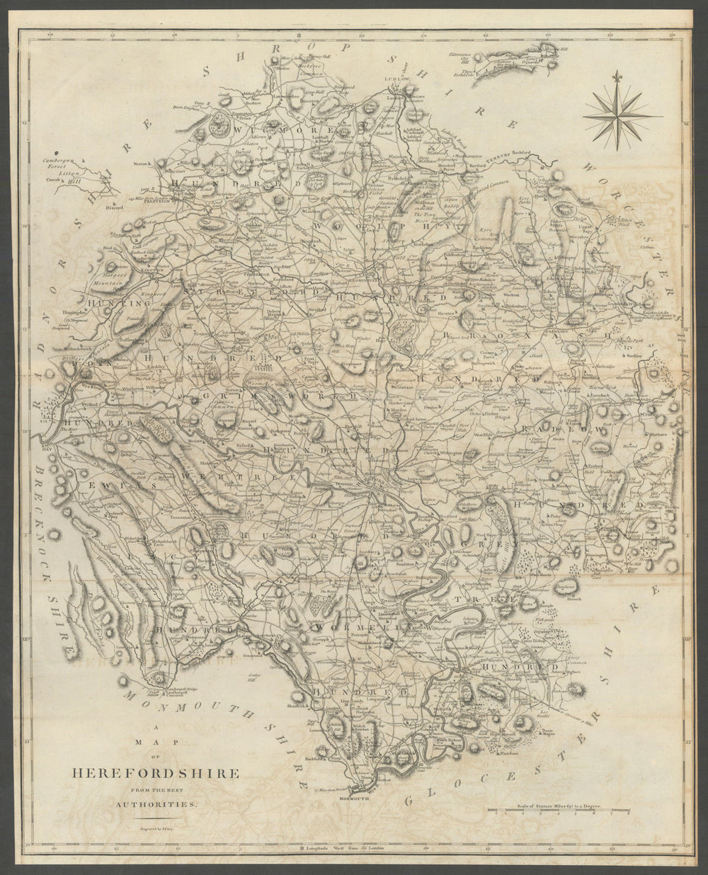 "A map of Herefordshire from the best authorities". County map. CARY 1789