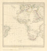 AFRICA.South Europe Brazil.Gnomonic Projection.Mountains of Kong.SDUK 1844 map