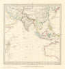 ASIA AUSTRALIA on Gnomonic Projection. China India Persia. SDUK 1844 old map