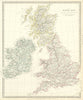 BRITISH ISLES. United Kingdom & Ireland. Counties towns rivers. SDUK 1844 map