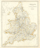 ENGLAND AND WALES. Canals and Railways. SDUK 1844 old antique map plan chart