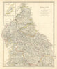 ENGLAND NORTH.Yorkshire Cumbs Lancs Durham Northumbs;Isle of Man.SDUK 1844 map