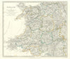 WALES & ENGLAND WEST MIDLANDS. Showing counties. Original colour.SDUK 1844 map