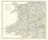 WALES & ENGLAND WEST MIDLANDS. Showing counties. Original colour.SDUK 1844 map