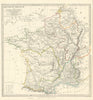 ANCIENT ROMAN FRANCE GAUL. Gallia Transalpina. Roman names roads.SDUK 1844 map