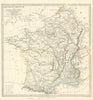 ANCIENT ROMAN FRANCE GAUL. Gallia Transalpina. Roman names roads.SDUK 1844 map