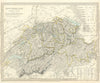 SWITZERLAND SCHWEIZ LA SUISSE.Inset heights of mountains, passes.SDUK 1844 map