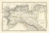 ANCIENT ROMAN ITALY NORTH.Liguria Venetia Gallia Cisalpina.Roads.SDUK 1844 map