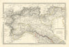 ANCIENT ROMAN ITALY NORTH.Liguria Venetia Gallia Cisalpina.Roads.SDUK 1844 map