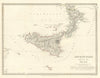 ANCIENT ITALY SOUTH.Sicily Brutii Melita (Malta).Original colour.SDUK 1844 map