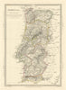 PORTUGAL. Provinces.Algarve Alentejo Estremadura Beira etc. SDUK 1844 old map