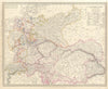 GERMANY. General Map. Hungary. Population table. SDUK 1844 old antique