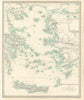 GREEK ARCHIPELAGO ANCIENT.Aegean Cyclades Creta Crete Dodecanese.SDUK 1844 map