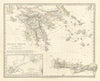 ANCIENT GREECE.Morea Creta Athens Peloponnesus Cyclades Arcadia.SDUK 1844 map