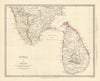 SOUTH INDIA & CEYLON (SRI LANKA) . Carnatic Travancore Kochi. SDUK 1844 map