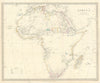 AFRICA map pre-dating much exploration. Mountains of Kong.Population.SDUK 1844