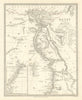EGYPT. Nile valley. Original outline colour. SDUK 1844 old antique map chart