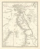 EGYPT. Nile valley. Original outline colour. SDUK 1844 old antique map chart