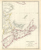 NOVA SCOTIA.& New Brunswick Quebec Prince Edward's Island.Canada.SDUK 1844 map