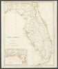 FLORIDA. Showing Seminole Indian reservation & villages.SDUK 1844 old map