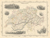 SWITZERLAND. William Tell shooting apple. Cantons. TALLIS & RAPKIN 1851 map