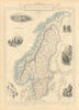 SWEDEN & NORWAY. Scandinavia.Norwegian army ski regiment. RAPKIN/TALLIS 1851 map