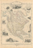 NORTH AMERICA. 31 US states. Texas with Republic border. RAPKIN/TALLIS 1851 map