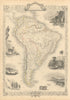 SOUTH AMERICA. Peru–Bolivian Confederacy. Gran Colombia. RAPKIN/TALLIS 1851 map