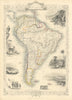 SOUTH AMERICA. Peru–Bolivian Confederacy. Gran Colombia. RAPKIN/TALLIS 1851 map
