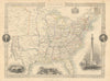 UNITED STATES. 31 states+Missouri/Western/Nebraska Terr. RAPKIN/TALLIS 1851 map