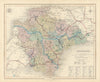 Devonshire antique county map by J & C Walker. Railways & boroughs 1870