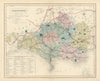 Dorsetshire antique county map by J & C Walker. Railways & boroughs 1870