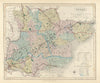 Essex antique county map by J & C Walker. Railways & boroughs 1870 old
