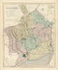 Monmouthshire antique county map by J & C Walker. Railways & boroughs 1870