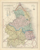 Northumberland antique county map by J & C Walker. Railways & boroughs 1870