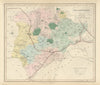Rutlandshire antique county map by J & C Walker. Railways & boroughs 1870