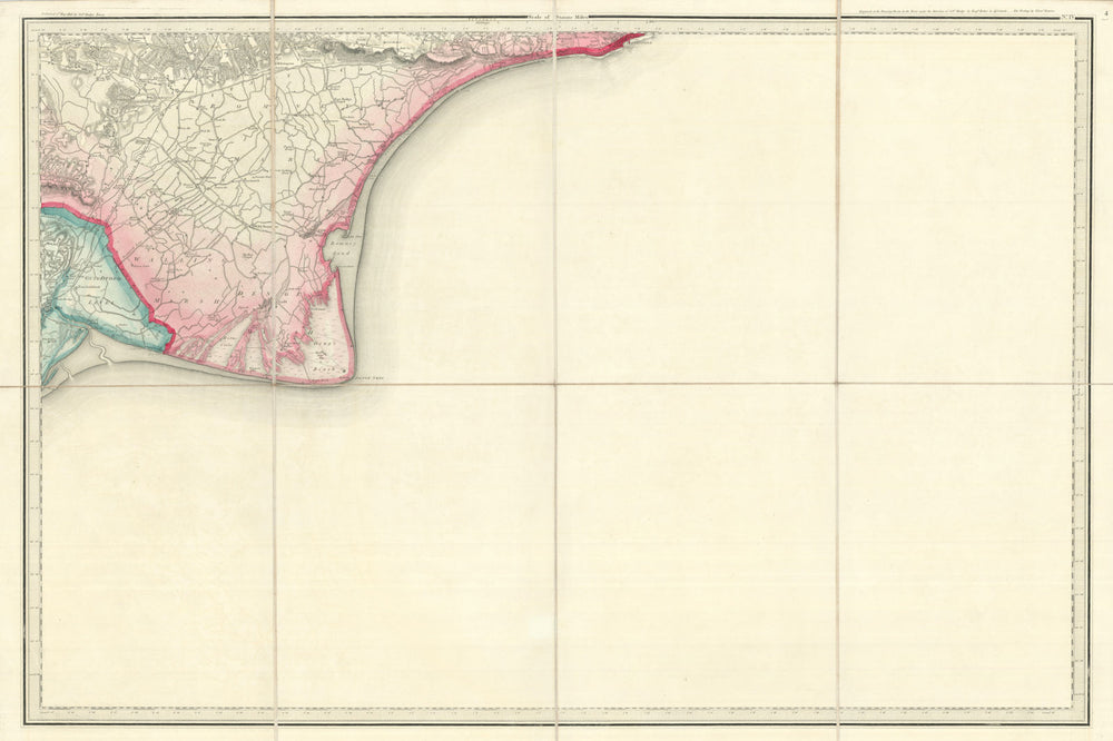 OS #4 Romney Marsh & Dungeness. Dymchurch Hythe Rye. Kent Sussex 1816 old map
