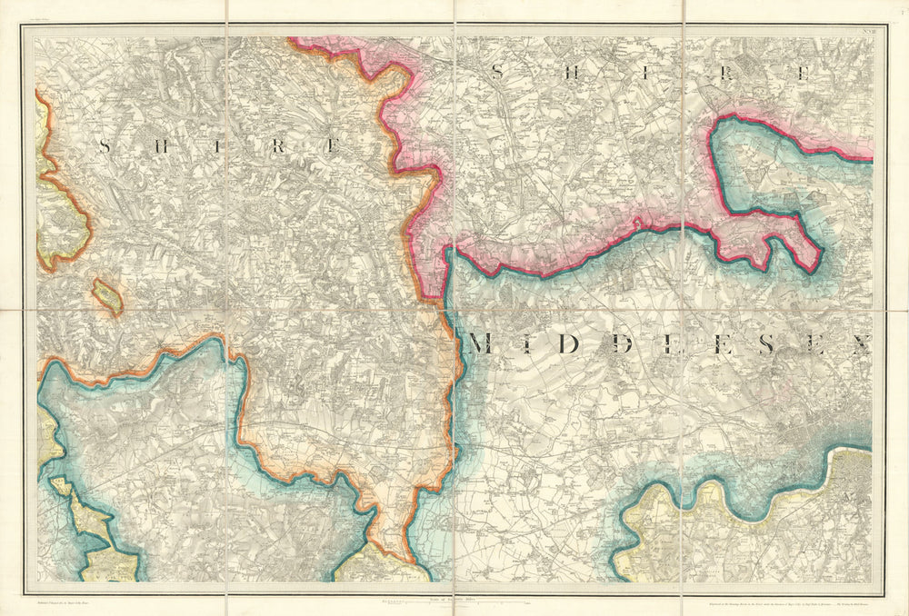 OS #7 Thames & Colne Valleys and Chilterns. West London Windsor Marlow  1822 map
