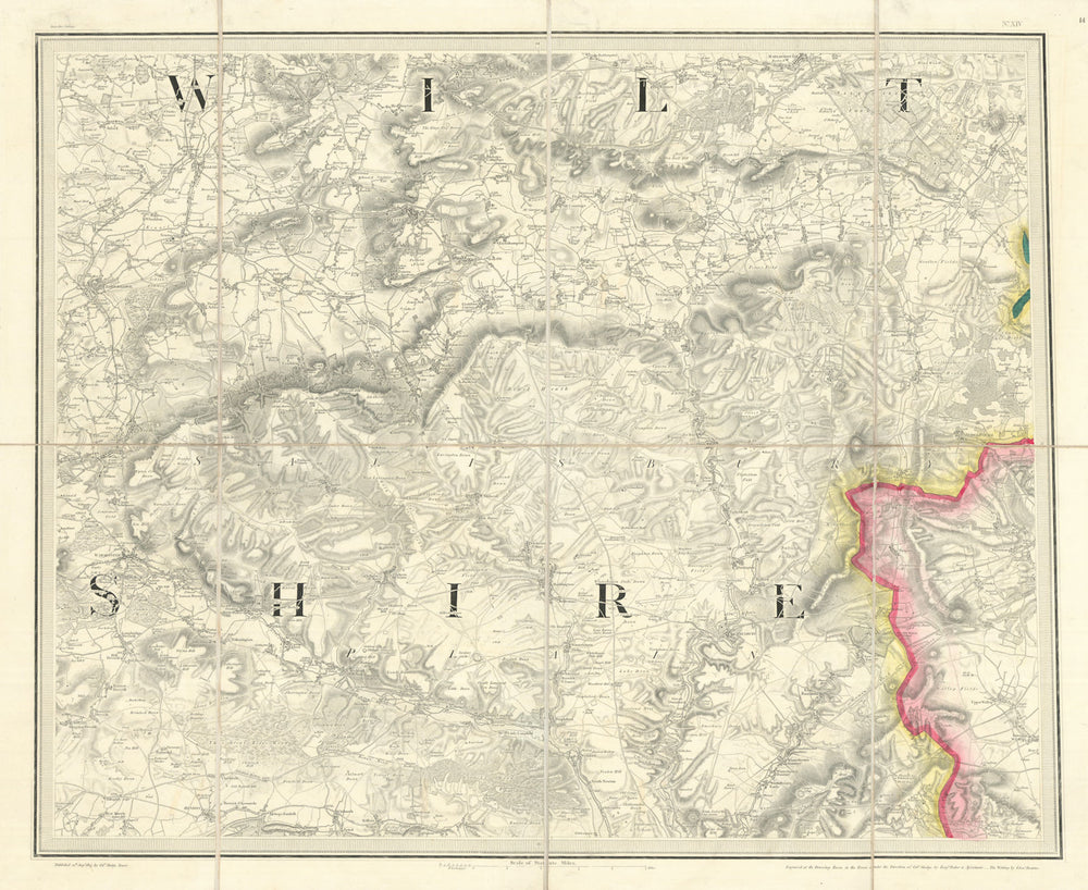 OS #14 Salisbury Plain & Wessex Downs. Marlborough Devizes Amesbury 1817 map