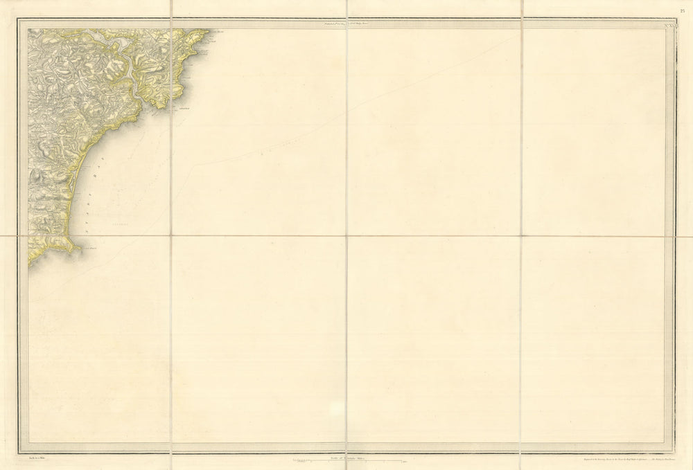 Ordnance Survey #23 Start Bay & Dartmouth. Brixham Slapton South Devon 1809 map