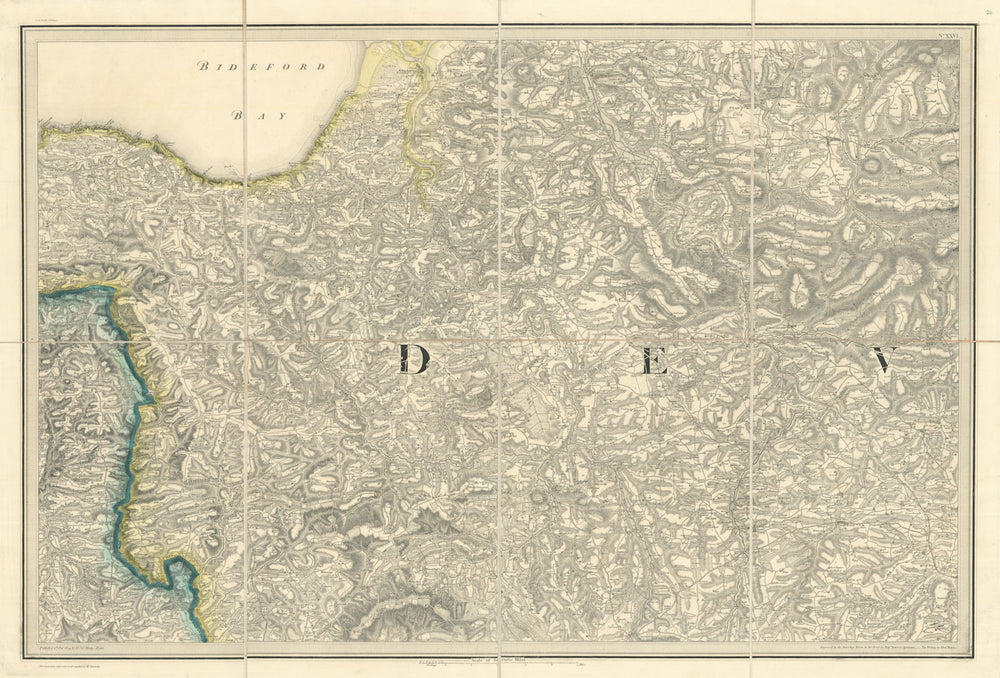 OS #26 Bideford Bay & The Culm. Torrington Hartland Stratton Devon 1809 map