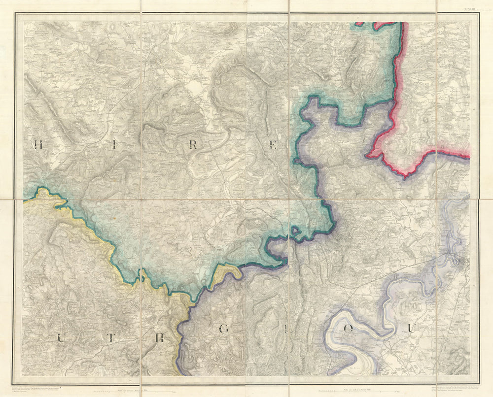 OS #43 South Herefordshire, Over Severn & Wye Valley. Gloucestershire 1831 map