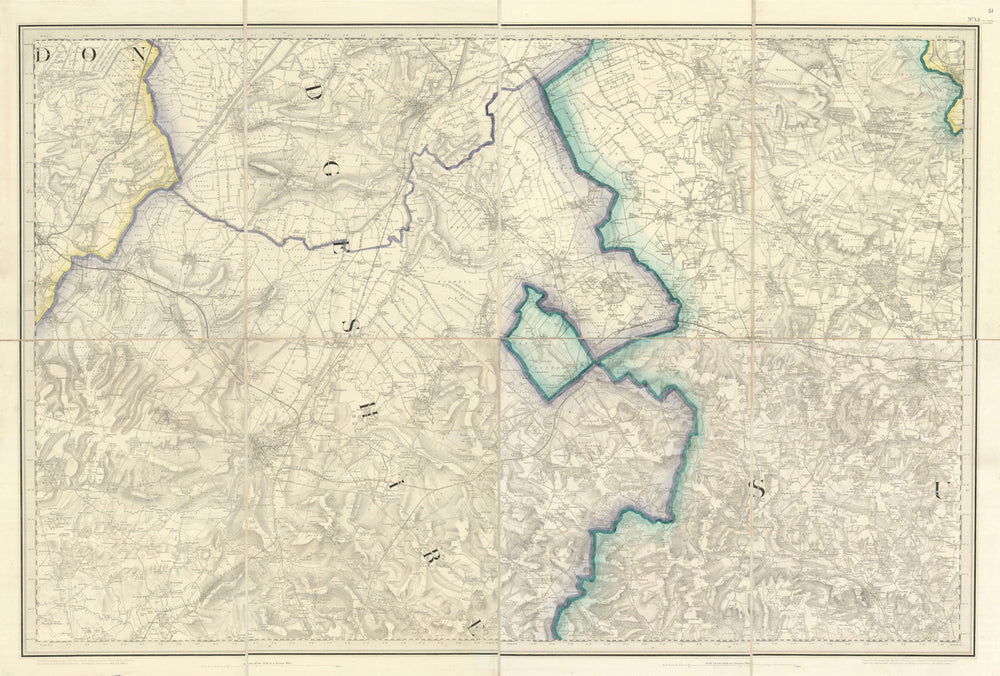 OS #51 Cambridgeshire Fens & The Brecks. Ely Bury St. Edmunds Suffolk 1836 map