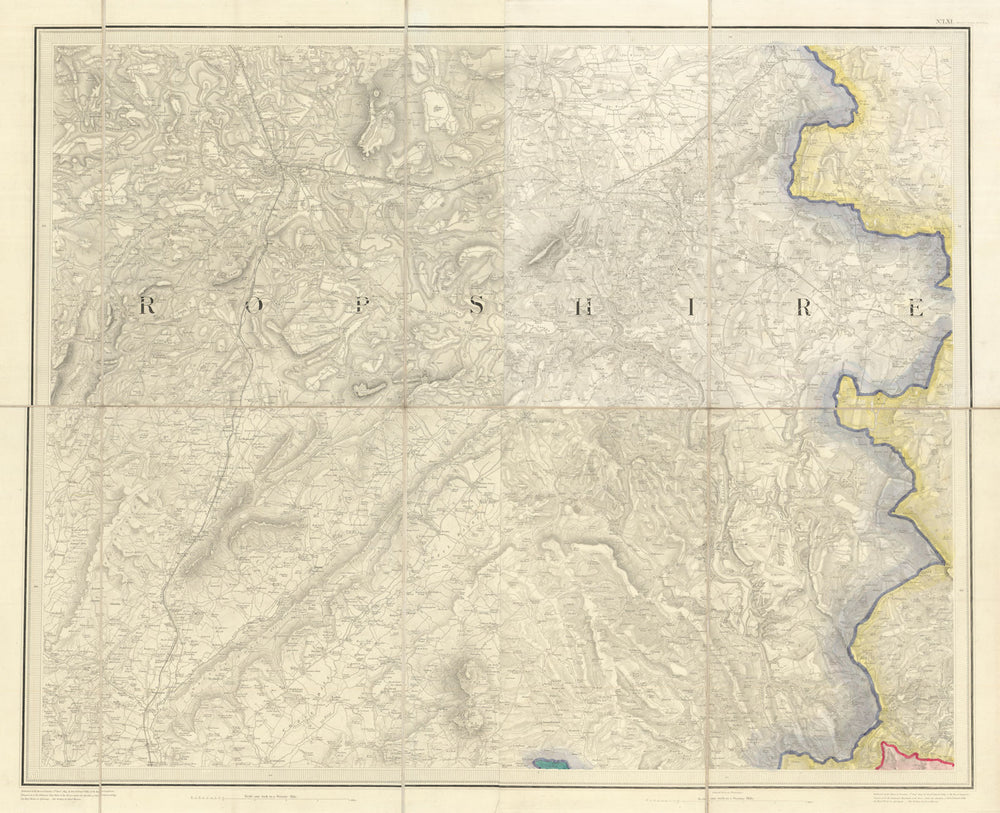OS #61 Shropshire Hills. Shrewsbury Wellington Much Wenlock Bridgnorth 1833 map