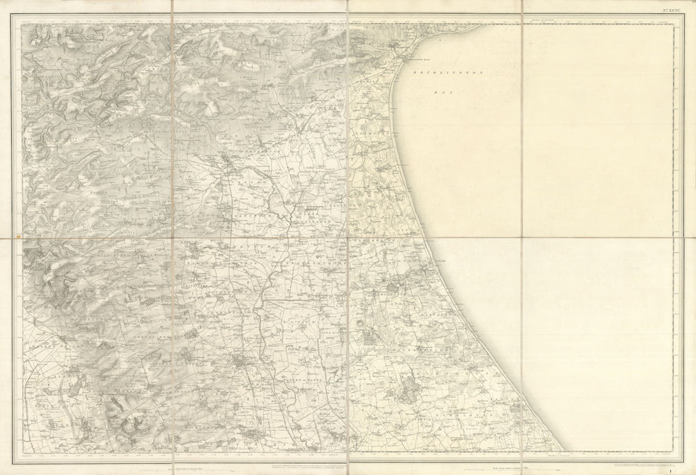 OS #94 Bridlington Bay, Yorkshire Wolds, Holderness. Driffield Beverley 1858 map