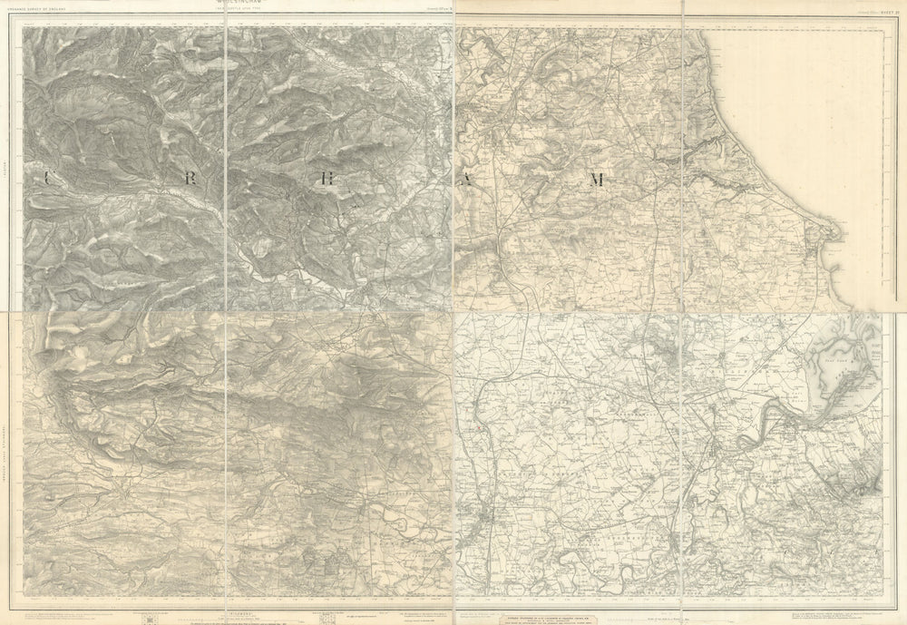 OS #103 Teeside, North Pennines & Durham Coalfield. Middlesborough 1882 map